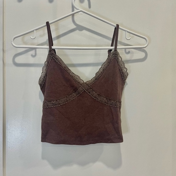 GARAGE Lace Tank  Size XS Brown - Picture 1 of 3